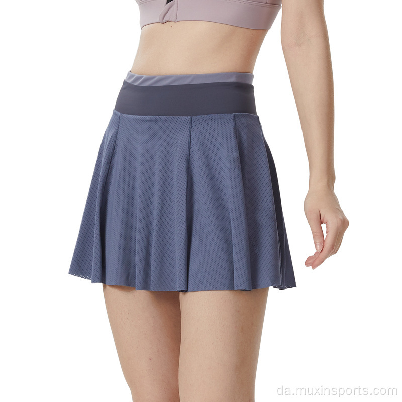 Kvinders lomme Golf Skorts Mesh Breathable Tennis Nederdel