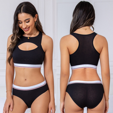 Sexy Bra Yoga Bra Set: Breathable and Comfortable Sports Bra and Panty Lingerie