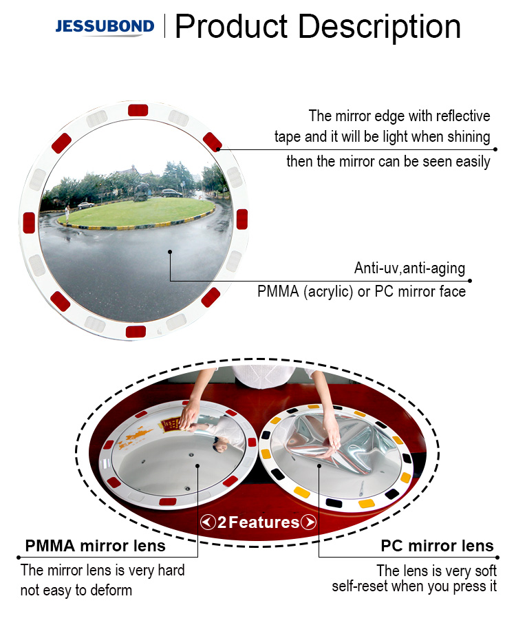 High Quality Safety Plastic Molding Inject Convex Mirror, Safety Road Traffic Supplies Reflective Mirror/