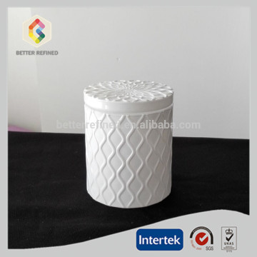 White ceramic candle jar