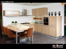Luxury Welbom Classic Yellow Solid Wood Kitchen Cabinetry