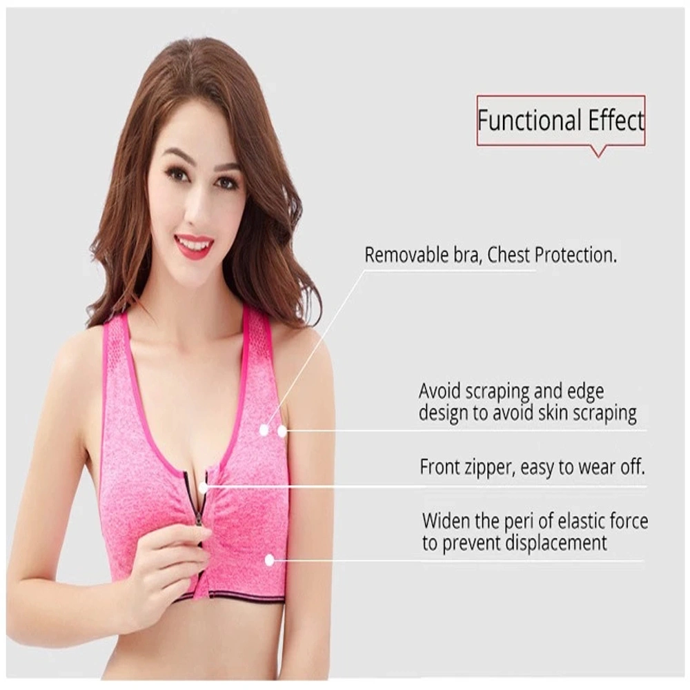 Sports Bra Front Zip Wear Tops Yoga Bra Fitness Clothing