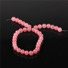 2018 Wholesale pink chalcedony loose bead pink jade loose bead
