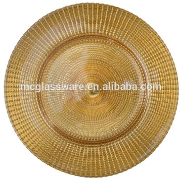 Catering Radial Gold Glass Charger Plate Decorative Tableware                        
                                                Quality Assured