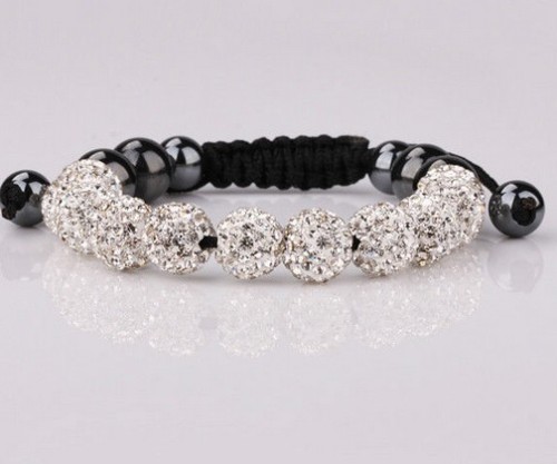 10mm Shamballa pärla smycken med kristall bana pärlor armband