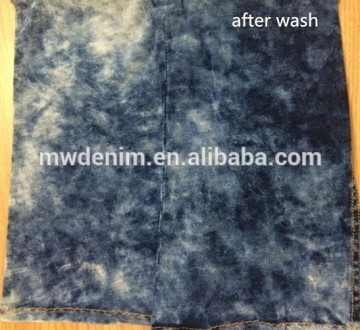 indigo single jersey fabric with washing effect