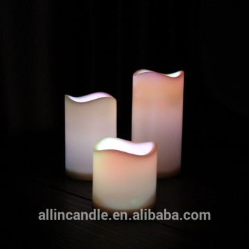 Yellow Light Flameless Real Wax LED Pillar Candle