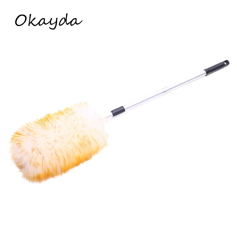 Sheepskin Wool Duster with Varnished Wood Handle