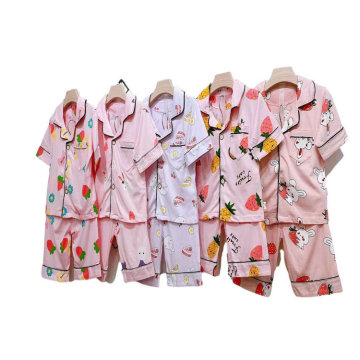 Wholesale Turned-Down Collar Cotton Pyjamas for Kids - Model CAF041