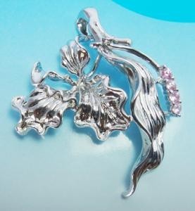 Sterling Silver Jewelry, 925 Sterling Silver Jewelry Wholesale Crystal, Sterling Silver Charm Pendant PT90019