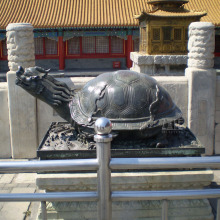 Antique metal bronze dragon turtle statue