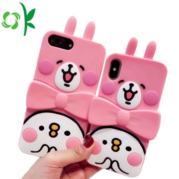 Pink Cute Arnab Silicone Phone Protector with Holder