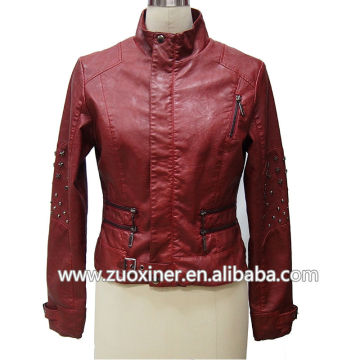 Star studded leather jacket, faux leather jacket for women
