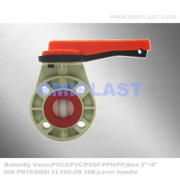 PVDF Butterfly Valve gear operate