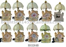 House-shaped lamp & clock