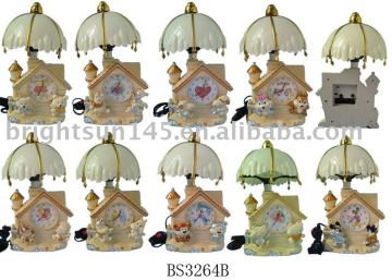 House-shaped lamp & clock