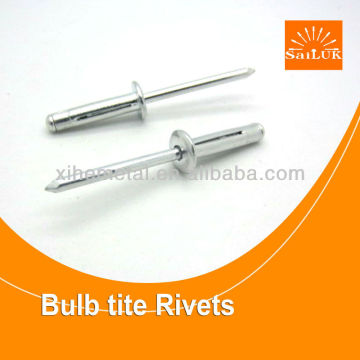 Aluminium bulb- tite rivet sizes