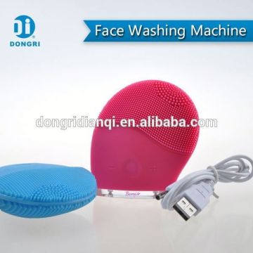 Portable facial cleaning brush machine