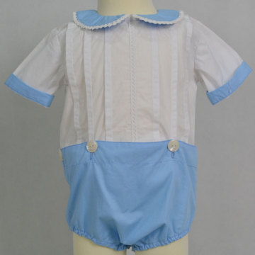 Short sleeve blue baby romper baby wear