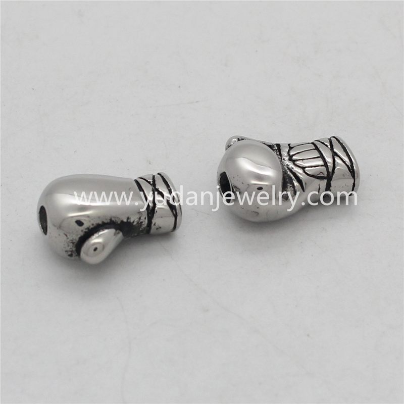 Yudan Jewelry Custom Stainless Steel Boxing Glov Charm Beads For Bracelet