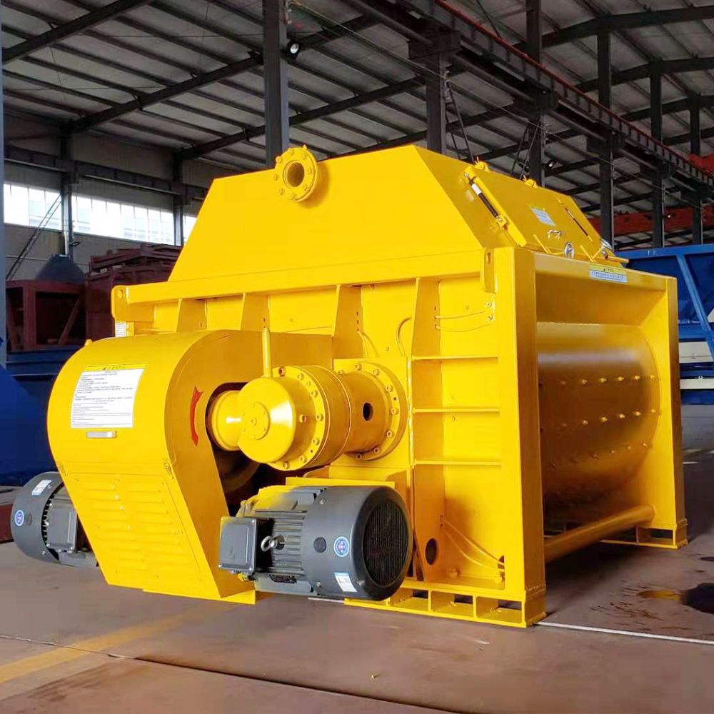 JS1000 self-loading double shaft concrete mixer price