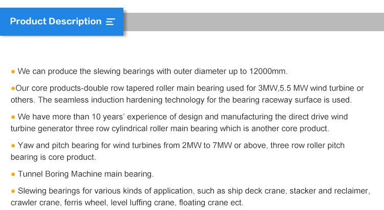 Custom make drive slew bearing for tower crane excavator ball bearing