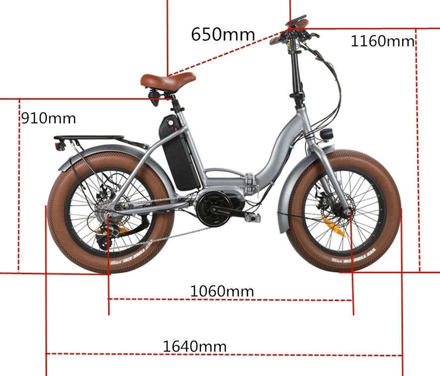 2020 Folding Fat Sand E Bike MID Drive Motor 48V