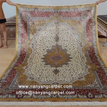 6'x9' Hand Knotted Silk Qum Iranian Rug
