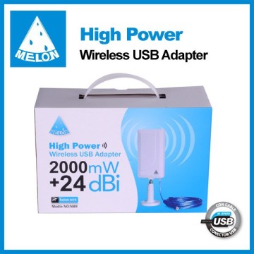 2000mw 24dbi wifi booster,wifi antenna usb 2.0,outdoor wireless usb adapter Melon N89
