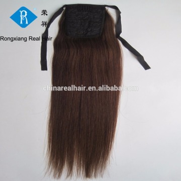 Cheap wholesale double drawn 26 inch brazilian remy human hair ponytail