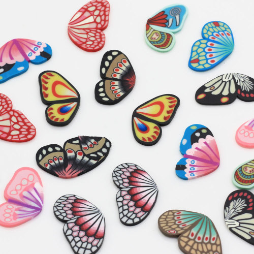 26 * 16 MM assortis Simulation ailes de papillon polymère argile bricolage enfants jouets artisanat bricolage accessoires argile décoration