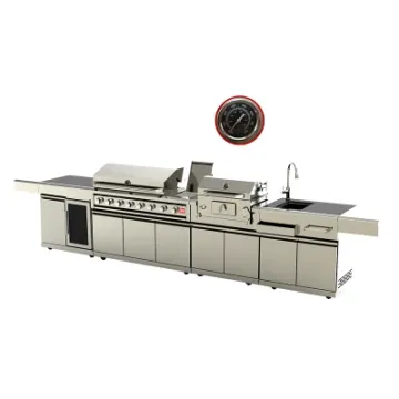 Commercial Modern Kitchen Cabinet Charcoal Grill on Wheels