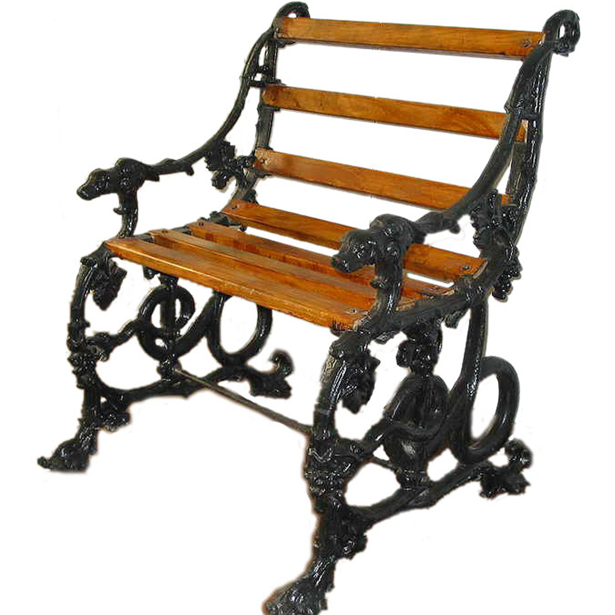 Cast Iron Garden Bench Park Comfortable Leisure Facilities