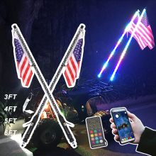 Remote Bluetooth App-Controlled 360 LED Whip Lights for Off-Road Vehicles