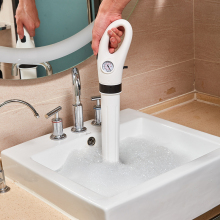 High Pressure Manual Toilet Clog Remover: Unblock Drain Plumber Air Blaster