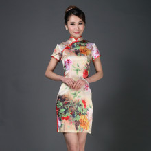 Elegant Feel Soft 100% Real Silk Qipao