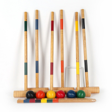 Wholesale Custom Outdoor Garden Game: 6-Player Croquet Set with Wooden Balls and Mallets