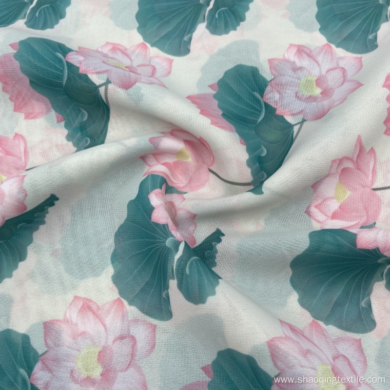 Floral Pattern Comfortable Pure Polyester Chiffon Textile