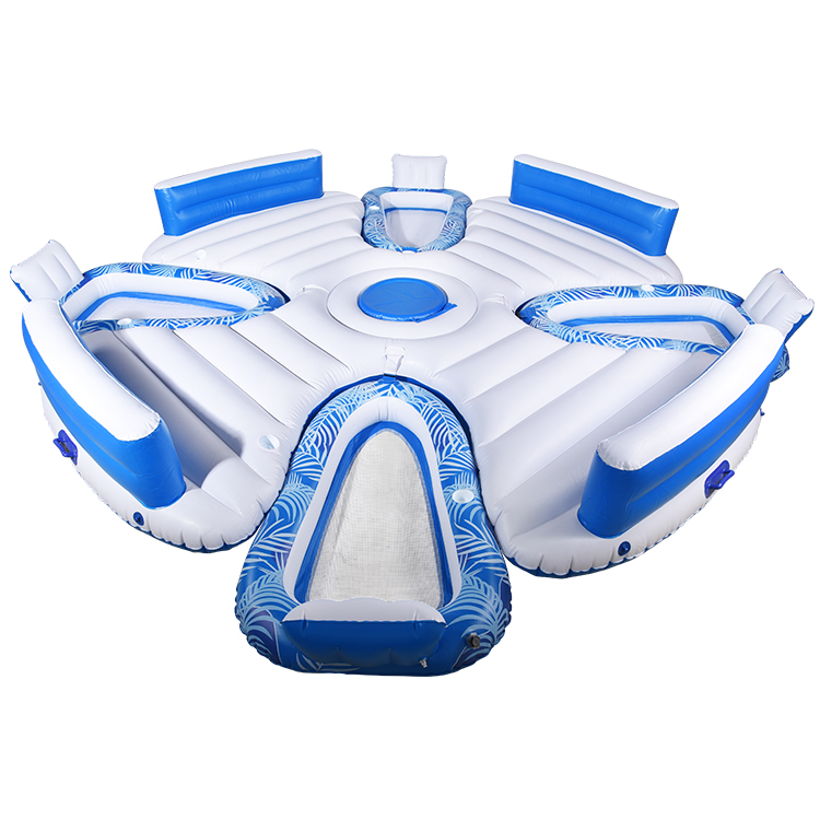 Inflatable floating island for lake floating island