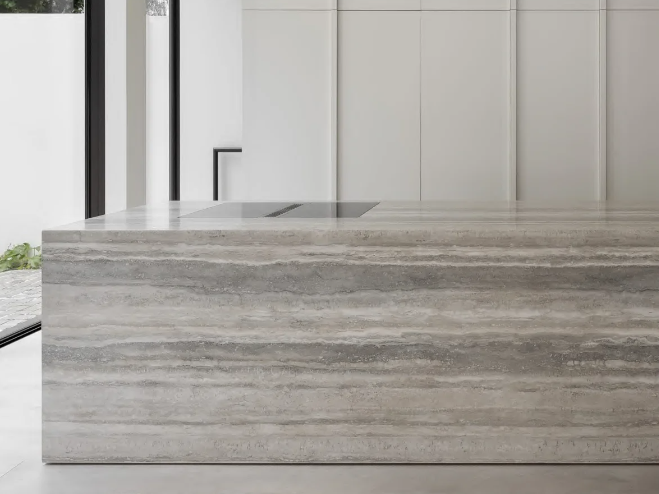 Silver Travertine Sintered Stone For Hotel And Home Interiors, High ...