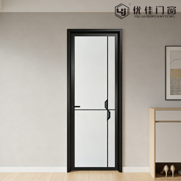 Black Frame Frosted Door