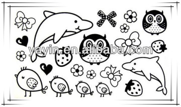 Black cartoon Temporary tattoo sticker