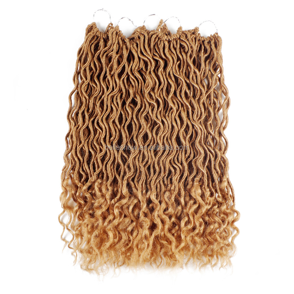 Hot sell faux locs crochet synthetic braiding hair deep curly faux locs