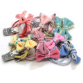 Handmade Fabric Bows Hair Tie Ponytail Holder Boutique Hair Bows Elastic Hair Ties Bands Pigtail Holders For Baby Girls