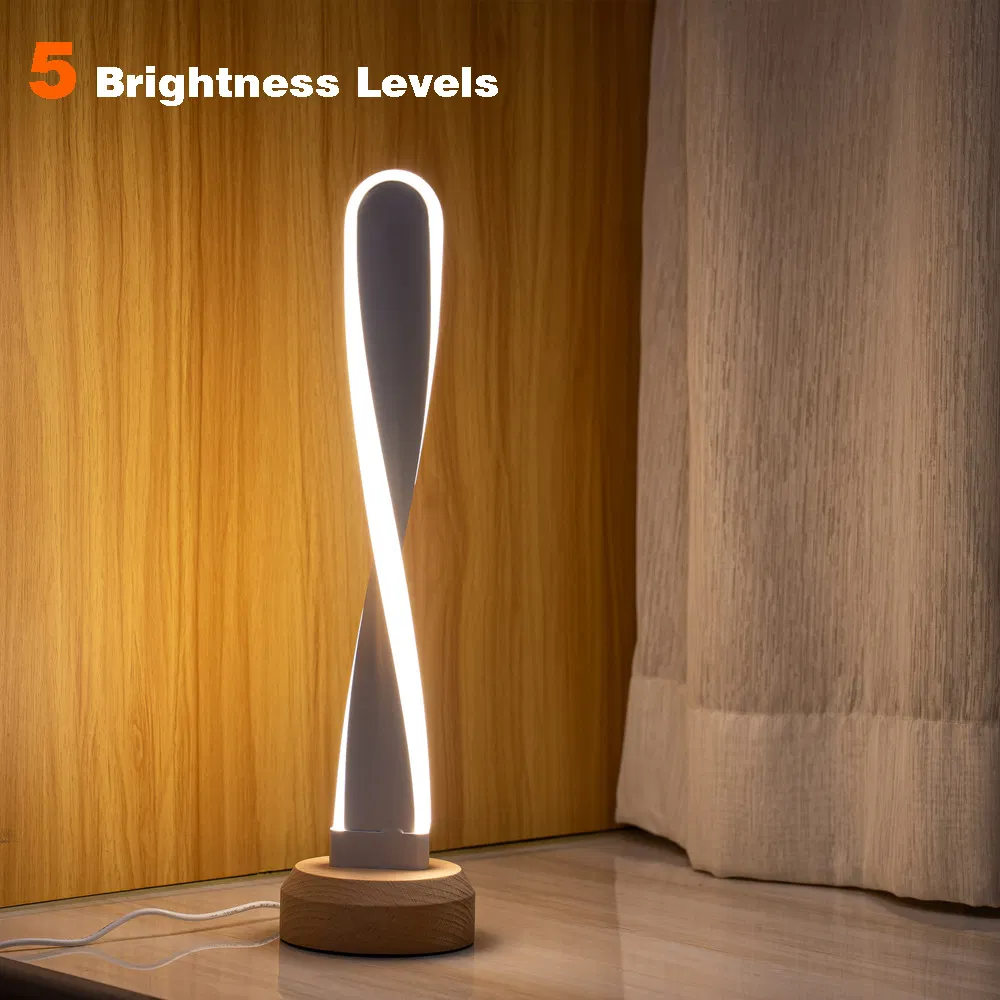 Intelligent Solid Wood, LED Night Light with Unique Features, USB Desk Lamp