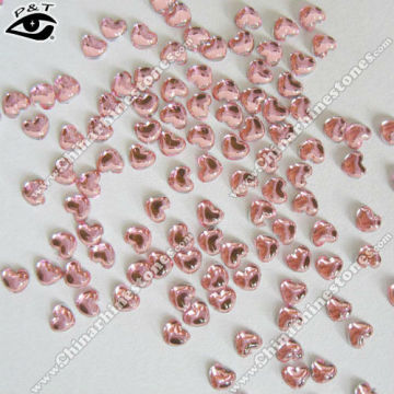 Different acrylic rhinestone nail shapes heart pink color for nail art craft decoration
