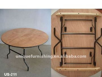 Plywood round folding table for party table