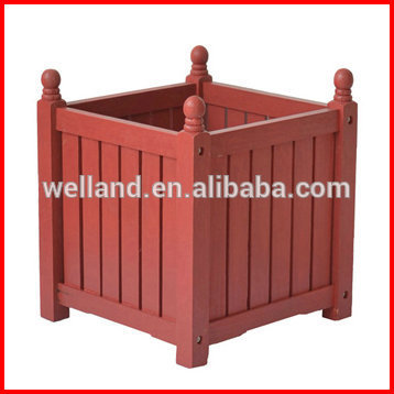 Lexington Wooden Planter Boxes Stain Red Patio Flower Planters