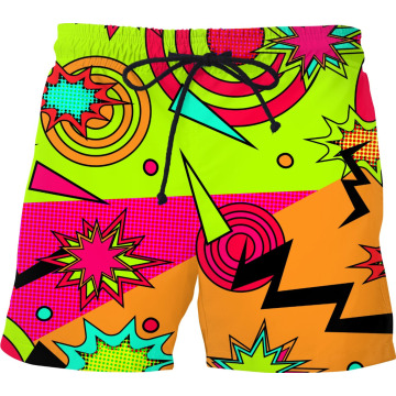 Bright shapes 3D print short pant