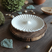 Custom Round Ripple Ceramic Incense Stick & Ash Holder - Wholesale